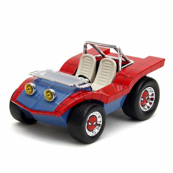 Marvel Spider Man Med Figur Buggy 1:24 Gylden