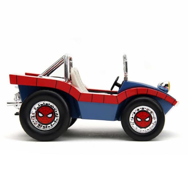 Marvel Spider Man Med Figur Buggy 1:24 Gylden