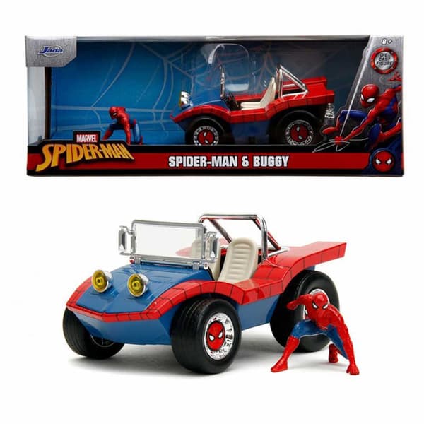 Marvel Spider Man Med Figur Buggy 1:24 Gylden