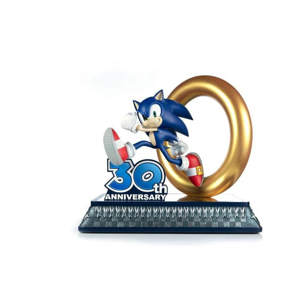 First 4 Figures Jubilæum 30th 41 Cm Sonic Det Pindsvin Statue Gylden