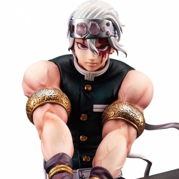 Megahouse Gem Staty Höger Uzui Figur Demon Slayer Kimetsu No Yaiba Brun