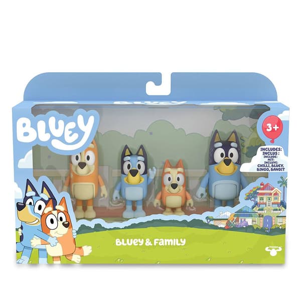 Bluey Figur Assorteret Pack 4 Gylden