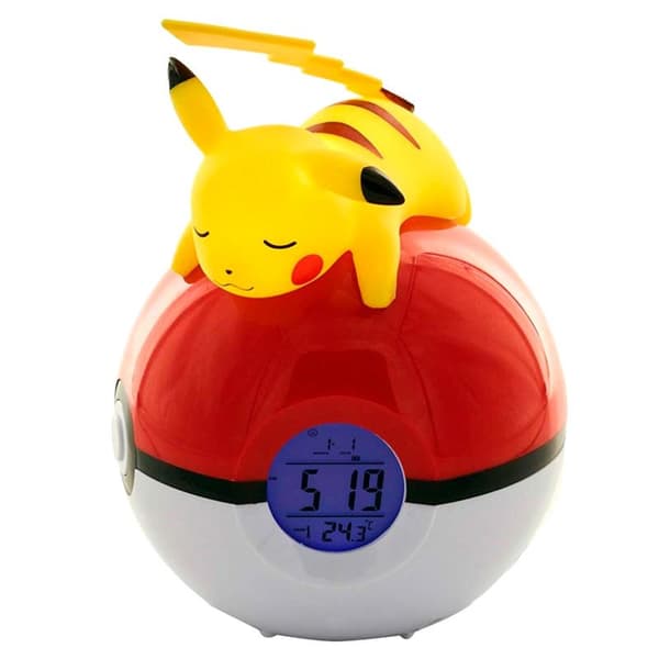 Teknofun Pokemon Lamppu Herätyskello Pikachu Pokeball Monivärinen
