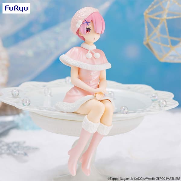 Furyu Re:zero Starting Life In Another World Noodle Stopper Pvc Statue Ram Snow 14 Cm Pinkki