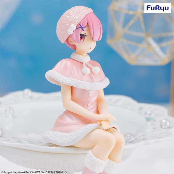 Furyu Re:zero Starting Life In Another World Noodle Stopper Pvc Statue Ram Snow 14 Cm Pinkki