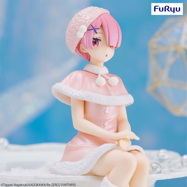 Furyu Re:zero Starting Life In Another World Noodle Stopper Pvc Statue Ram Snow 14 Cm Pinkki