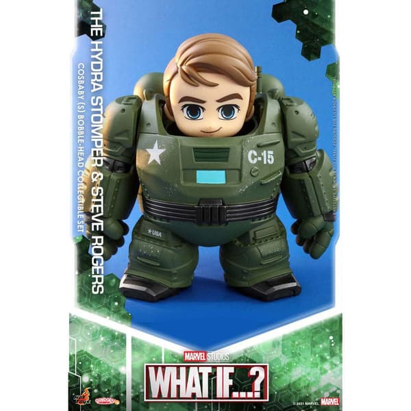Hot Toys Cosbas Minfiguras Hydra Stomper & Steve Rogers 10 Cm Marvel Grøn
