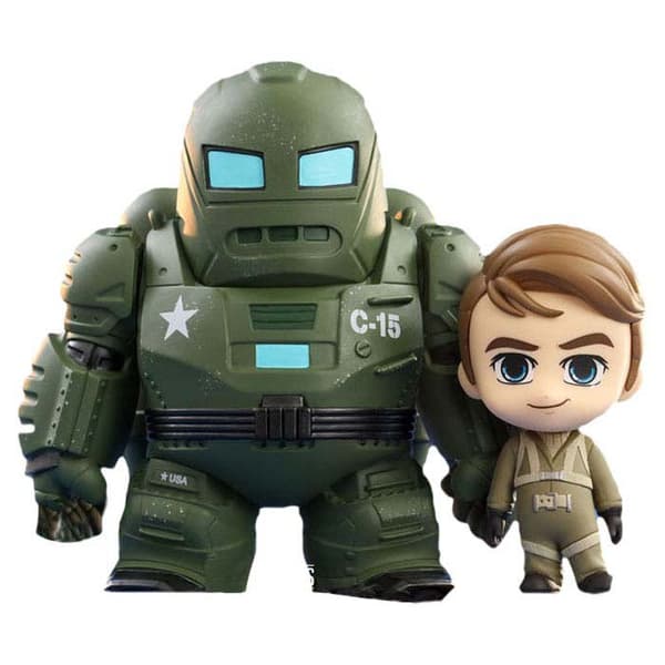 Hot Toys Cosbas Minfiguras Hydra Stomper & Steve Rogers 10 Cm Marvel Grøn