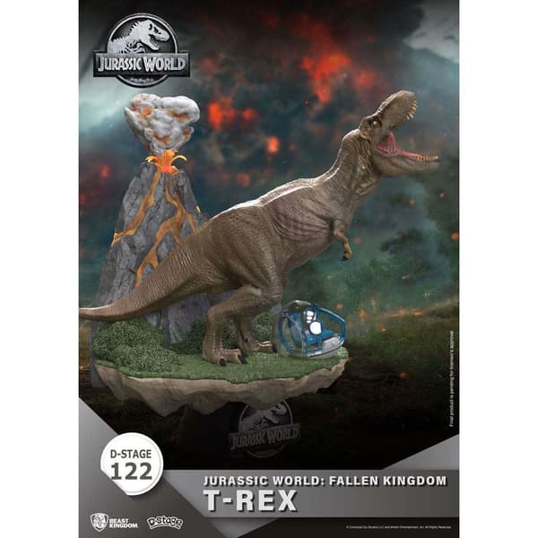 Beast Kingdom Toys Jurassic Park Diorama T-rex 13 Cm Brun