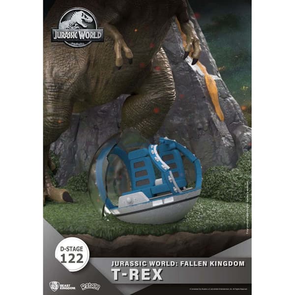 Beast Kingdom Toys Jurassic Park Diorama T-rex 13 Cm Brun