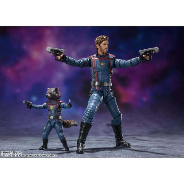 Bandai Tamashii Nations Figurer S.h. Figuarts Star Lord & Rocket Raccoon 6-15 Cm Marvel Blå