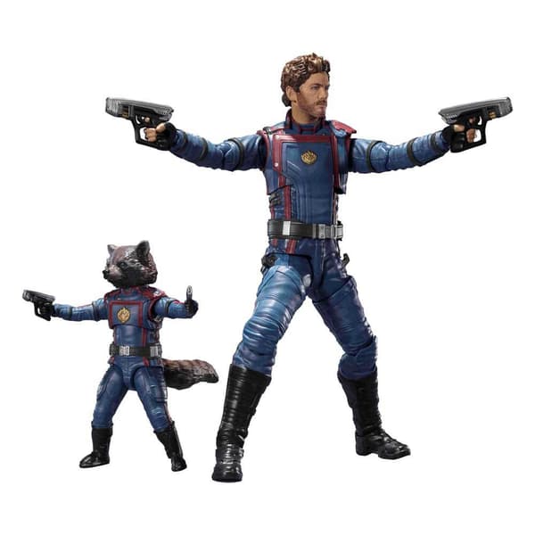 Bandai Tamashii Nations Figurer S.h. Figuarts Star Lord & Rocket Raccoon 6-15 Cm Marvel Blå