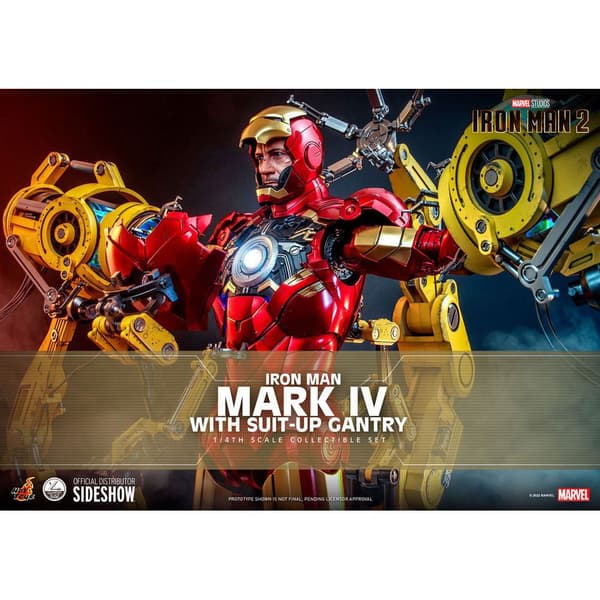 Hot Toys Figur 1/4 Mark Iv With Suit-up Gantry 49 Cm Marvel Gylden