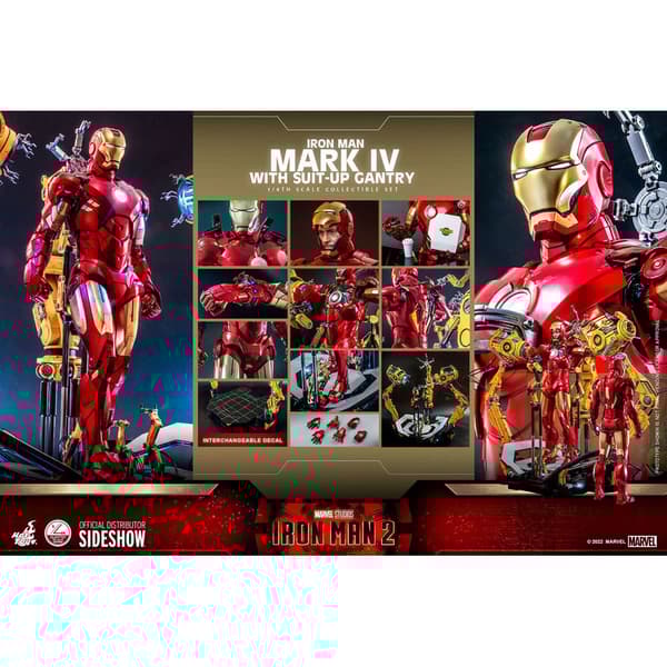 Hot Toys Figur 1/4 Mark Iv With Suit-up Gantry 49 Cm Marvel Gylden