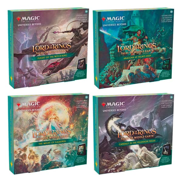 Wizards Of The Coast Engelska Magic The Gathering Trading Cards Lord Of The Rings Tales Middle Earth 4 Enheter Durchsichtig