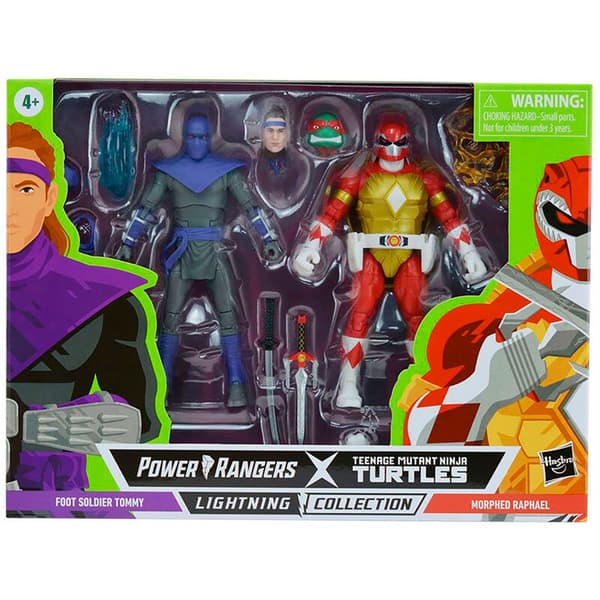 Power Rangers Ninja Turtles Raphael And Foot Soldier Power Ninjas 15 Cm Flerfarvet