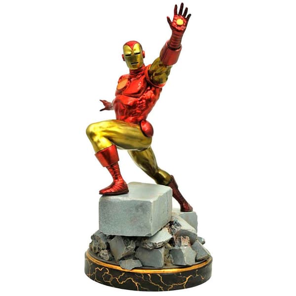 Diamond Select Statua Collection Classic Iron Man Premier 35 Cm Statue Gylden