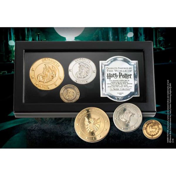 Noble Collection Sæt Mønt Gringotts Sort,Gylden,Søvfarvet