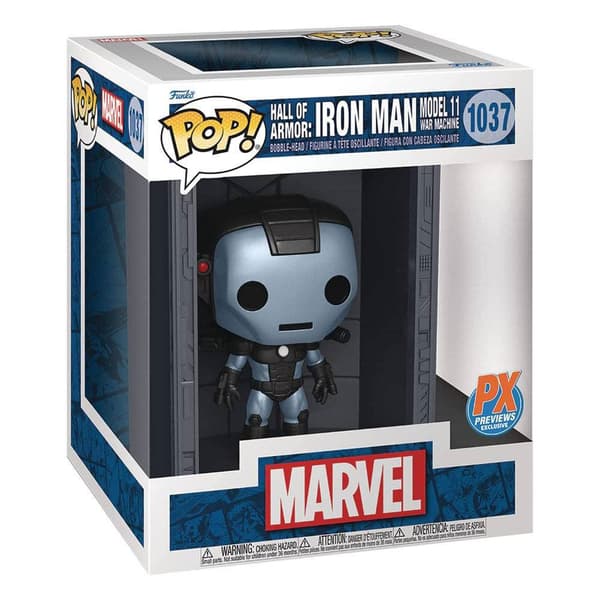 Funko Figuuri Hall Of Armour Iron Man-malli Marvel Pop! Deluxe Vinyl 11 Sota Kone Px Yksinomainen 9 Cm Hopeinen