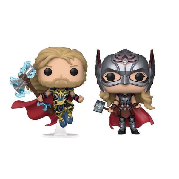 Funko Pop! Vinyl Figurer Thor: Love And Thunder 2pack Thor & Mægtig Thor 9 Cm Gylden