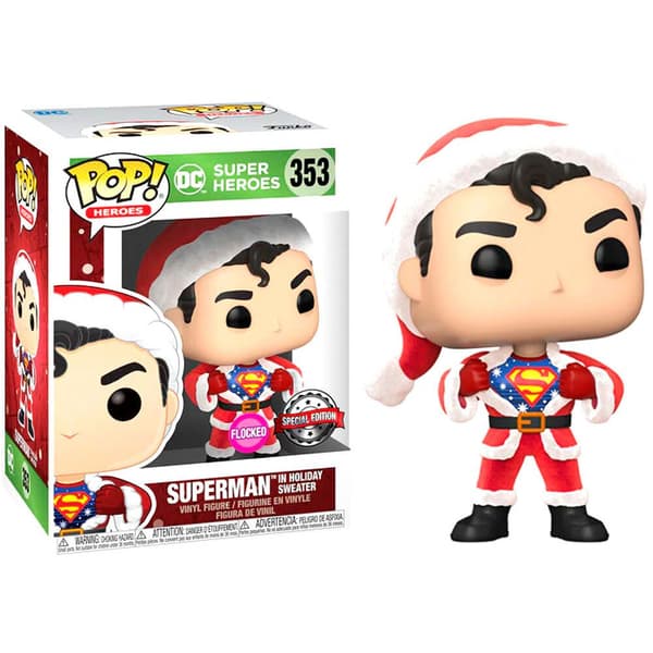 Funko Og Kortærmet T-shirt Dc Comics Superman Exclusive Flocked Pop Flerfarvet XL