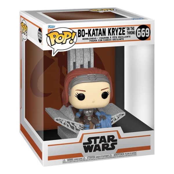 Funko Figur Star Wars: The Mandalorian Pop! Deluxe Vinyl Bo Katan Withthrone 9 Cm