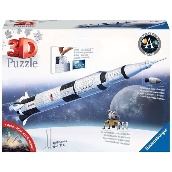 Ravensburger Gåde Nasa 3d Apollo Saturn V Rocket 504 Pieces