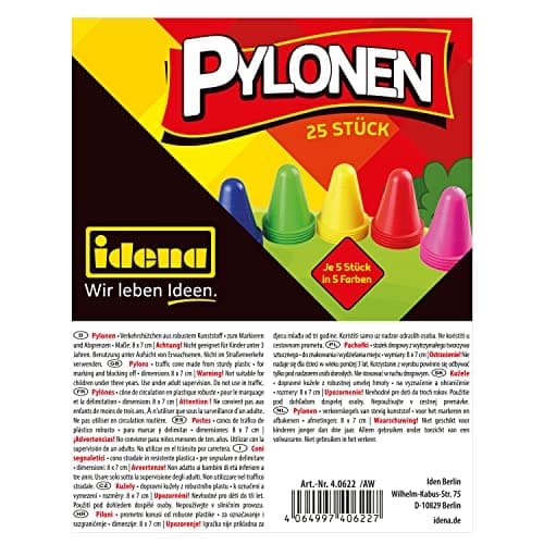 25 Idena leksakspyloner flerfärgade 8,0 cm (40622)