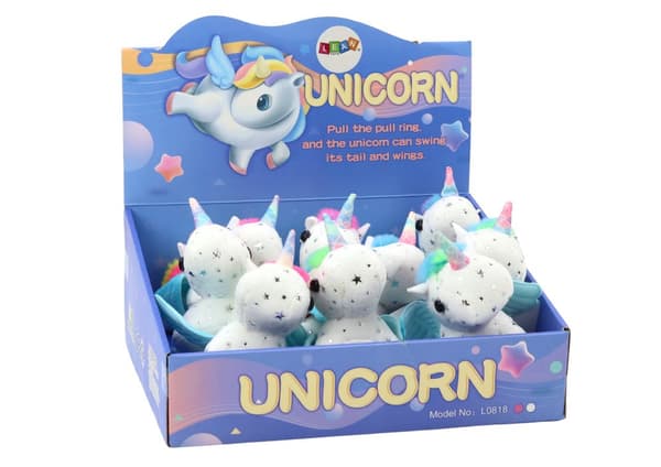 Unicorn Plys Pull-On Jumping Horse, Hvid