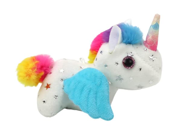 Unicorn Plys Pull-On Jumping Horse, Hvid
