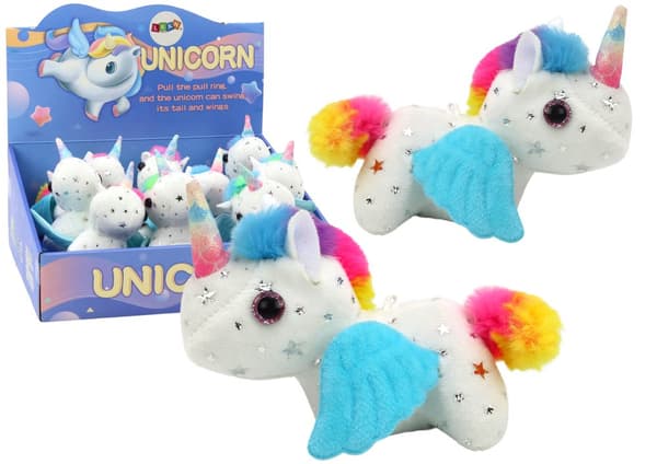 Unicorn Plys Pull-On Jumping Horse, Hvid