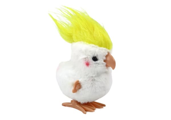 Jumping Parrot Wind-Up Plys Legetøj Dekoration Hvid
