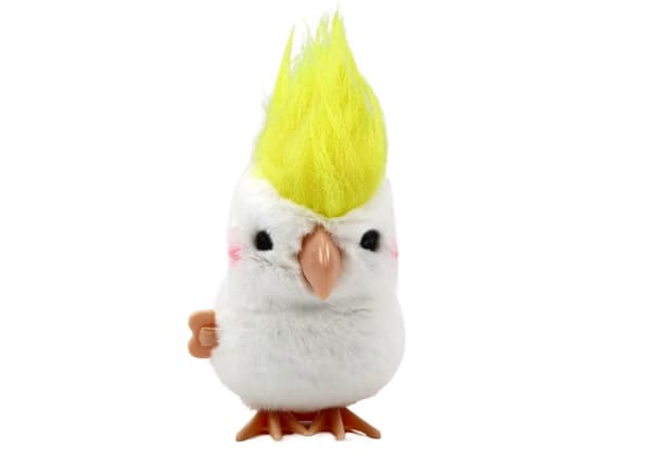 Jumping Parrot Wind-Up Plys Legetøj Dekoration Hvid