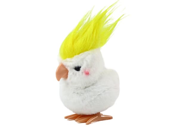 Jumping Parrot Wind-Up Plys Legetøj Dekoration Hvid