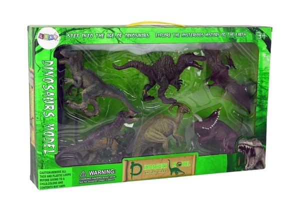 Stort dinosaursæt 6 styks dinosaurfigur forhistoriske eksemplarer