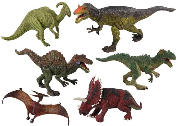Stort dinosaursæt 6 styks dinosaurfigur forhistoriske eksemplarer
