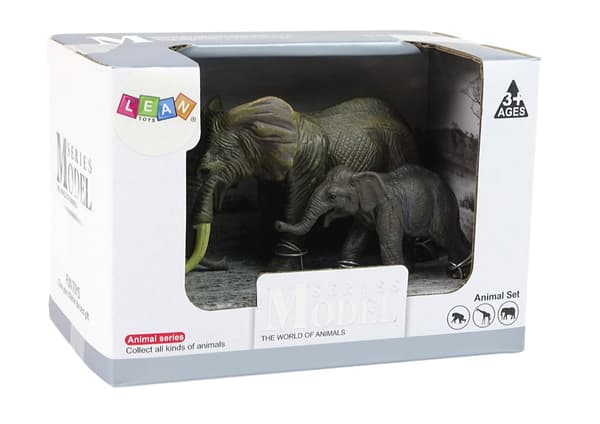 Sæt med 2 elefantfigurer Verdens elefant- og babydyr