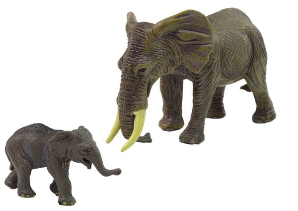 Sæt med 2 elefantfigurer Verdens elefant- og babydyr
