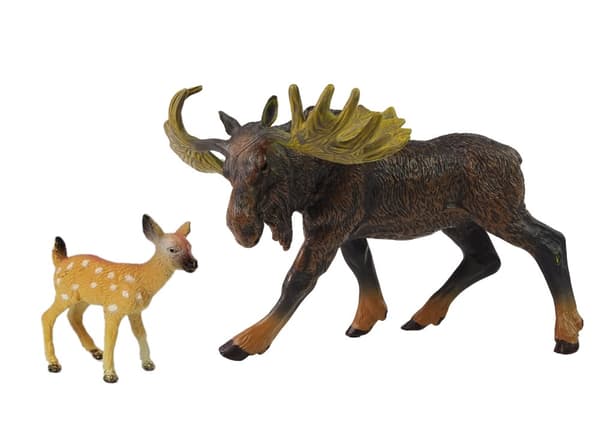 Set med 2 statyetter Älghjortskogsdjursfigur