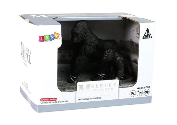 Set med 2 gorillafigurer Gorilla med världens unga djur