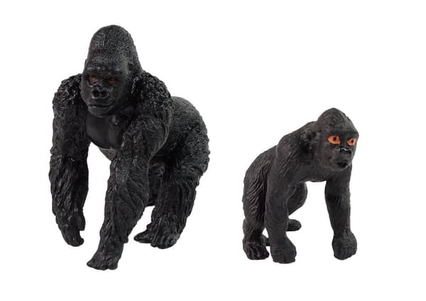 Set med 2 gorillafigurer Gorilla med världens unga djur