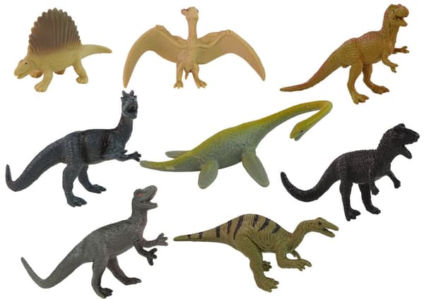 Sæt med figurer Dinosaurer i en Tube Park Tilbehør 12 stk.