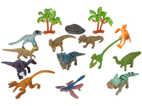 Sæt Dyr Dinosaurer Figurer 12 stk. Tilbehør i rør