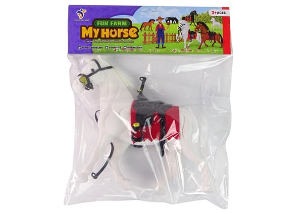 Figurine White Horse Sadel Farm
