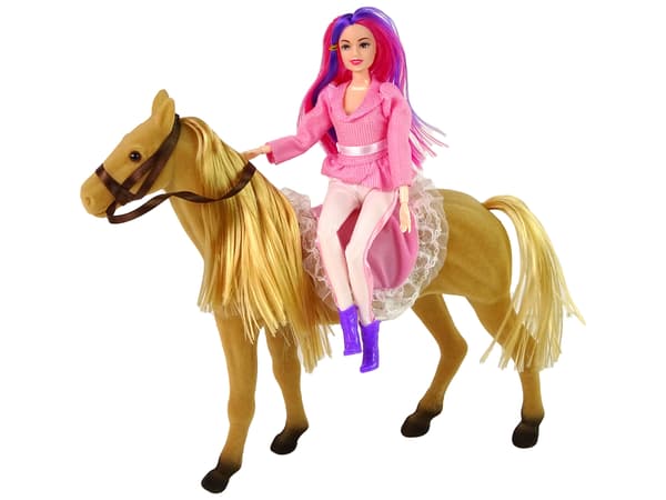 Rider-nukke ruskeilla ponifiguureilla