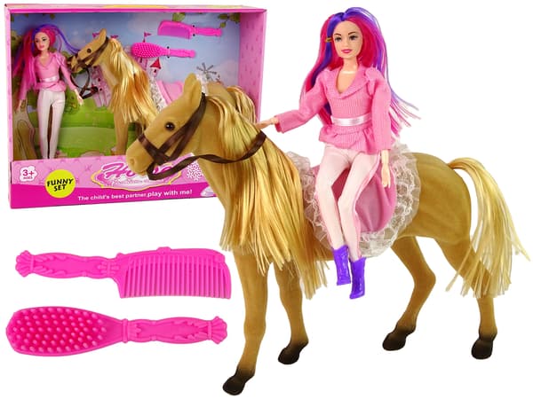 Rider-nukke ruskeilla ponifiguureilla