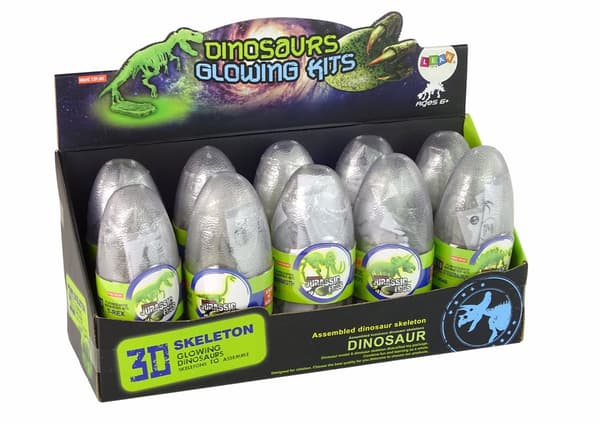 Glow In The Dark 3D Skeleton Dinosaurs Mammoth in Egg