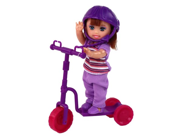 Lucy Doll Sæt Pink Scooter Skateboard hjelme