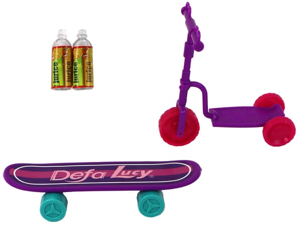 Lucy Doll Sæt Pink Scooter Skateboard hjelme