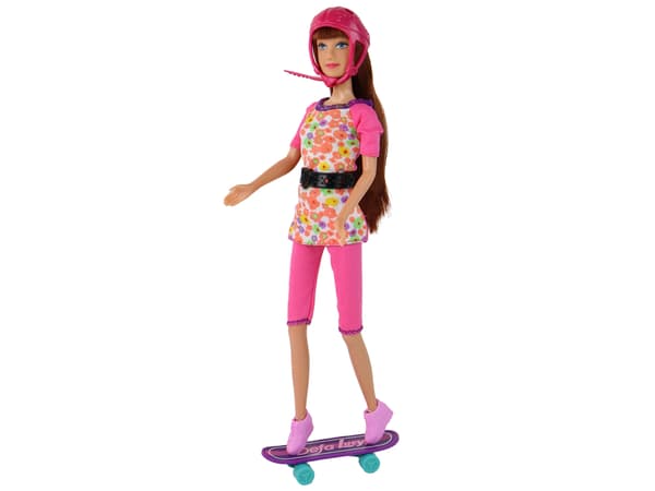 Lucy Doll Sæt Pink Scooter Skateboard hjelme